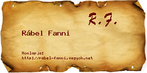 Rábel Fanni névjegykártya